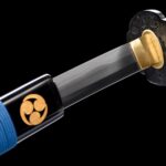 Zwart en Blauw Mitsudomoe Katana