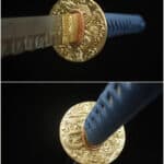 Blauw Gegraveerde Draken Schede Katana