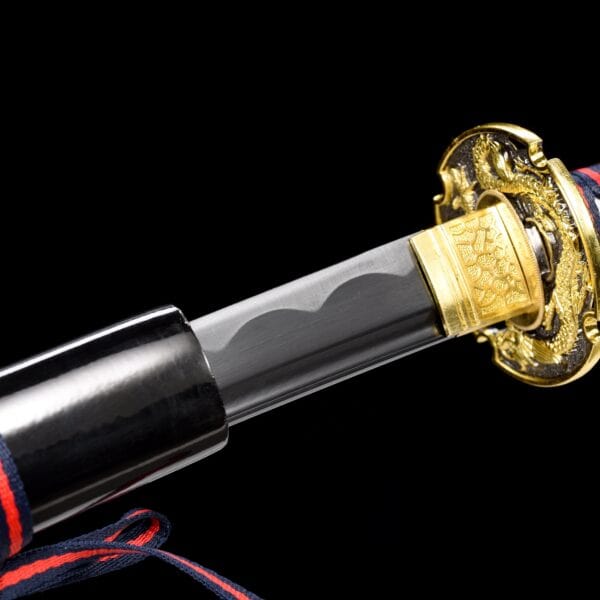 Zwart en Rood Koolstofstaal Katana