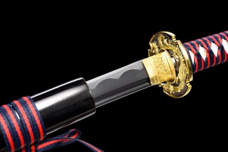 Zwart en Rood Koolstofstaal Katana