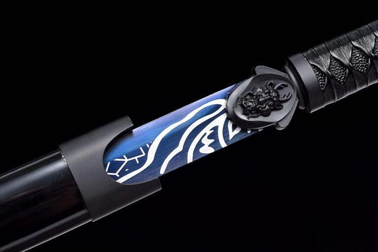 Handgemaakte Witte En Blauwe Chokuto