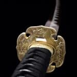 Zwarte Samoerai Katana Paarse Kling