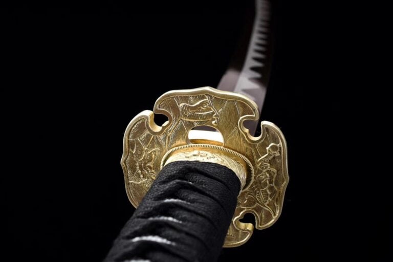 Zwarte Samoerai Katana Paarse Kling