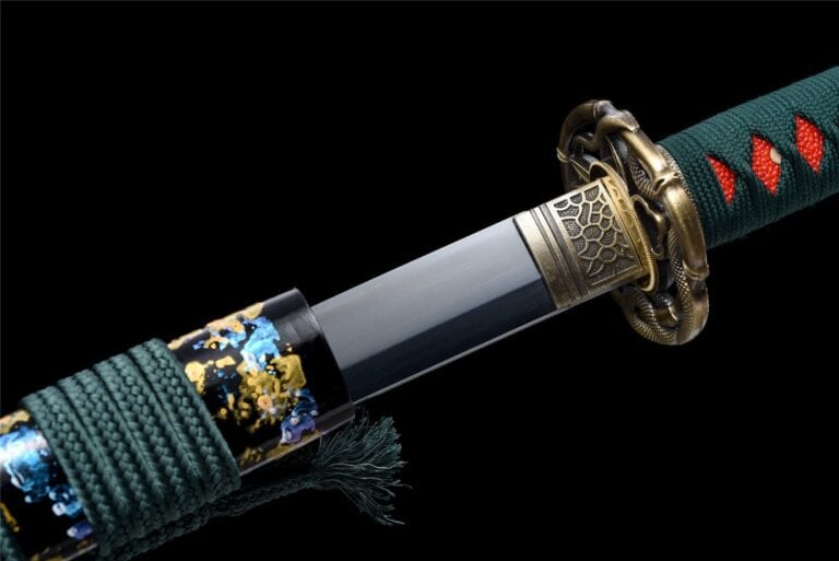 Goud En Blauwe Bloemen Katana