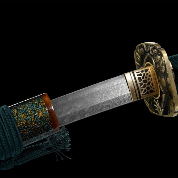 Groene Shinto Damascus Katana