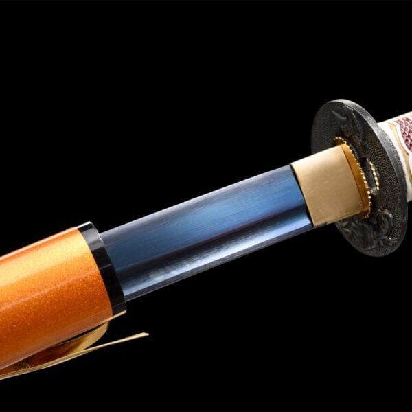 Drakenkop Oranje Katana Blauwe Kling