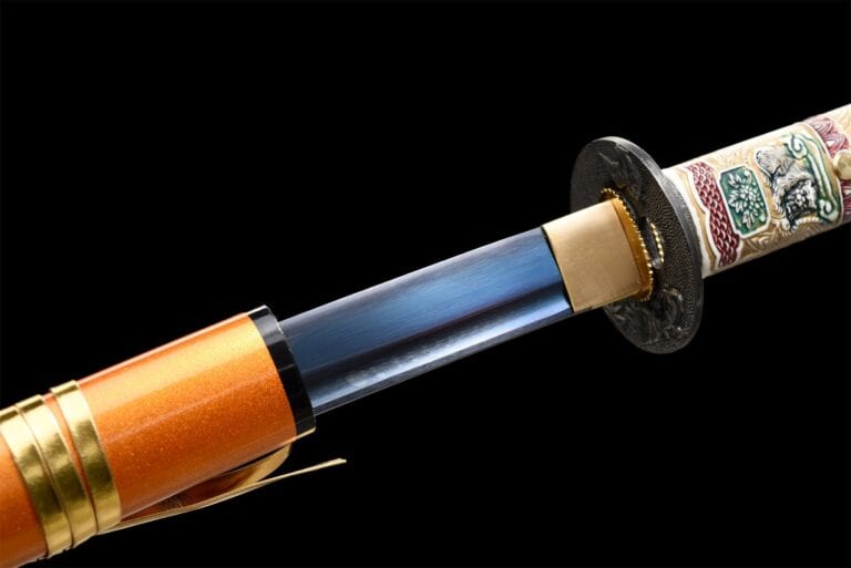Drakenkop Oranje Katana Blauwe Kling