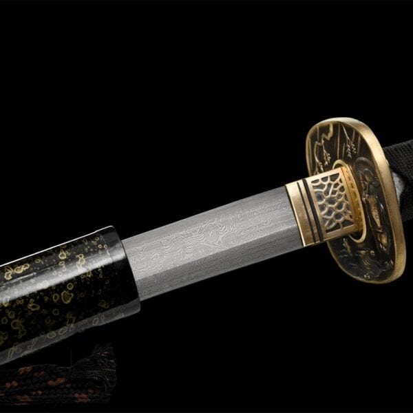 Katana Zwart Damascus 1065