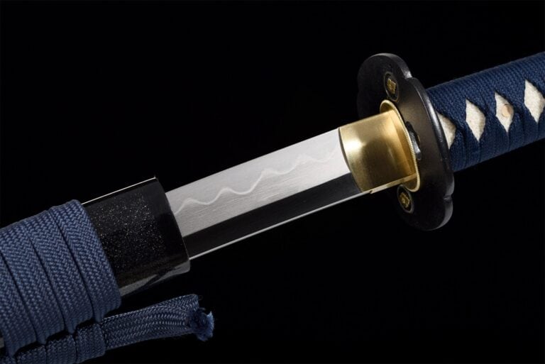 Zwart en Blauw T10 Staal Katana