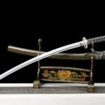 Drakenhuid Zwart En Geel Japanse Tachi